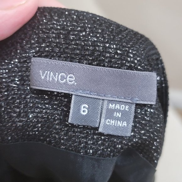 VINCE Black Silver Metallic Skirt - Picture 9 of 10